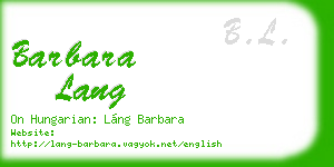 barbara lang business card