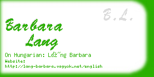 barbara lang business card